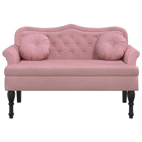Vidaxl bankje met kussens 120,5x65x75 cm fluweel roze
