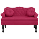 Vidaxl bankje met kussens 120,5x65x75 cm fluweel wijnrood