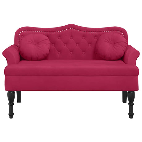 Vidaxl bankje met kussens 120,5x65x75 cm fluweel wijnrood