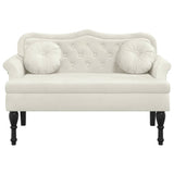 Vidaxl bankje met kussens 120,5x65x75 cm fluweel crèmekleurig
