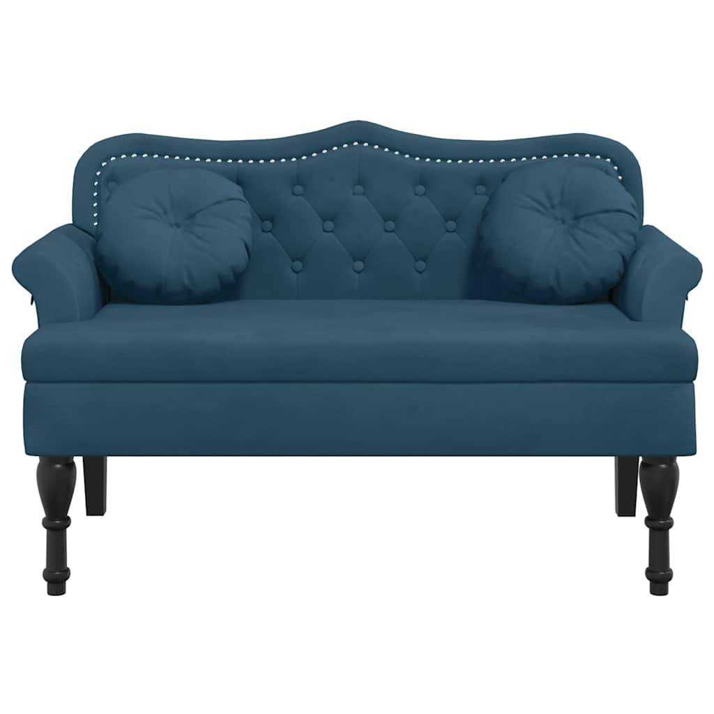 Vidaxl bankje met kussens 120,5x65x75 cm fluweel blauw
