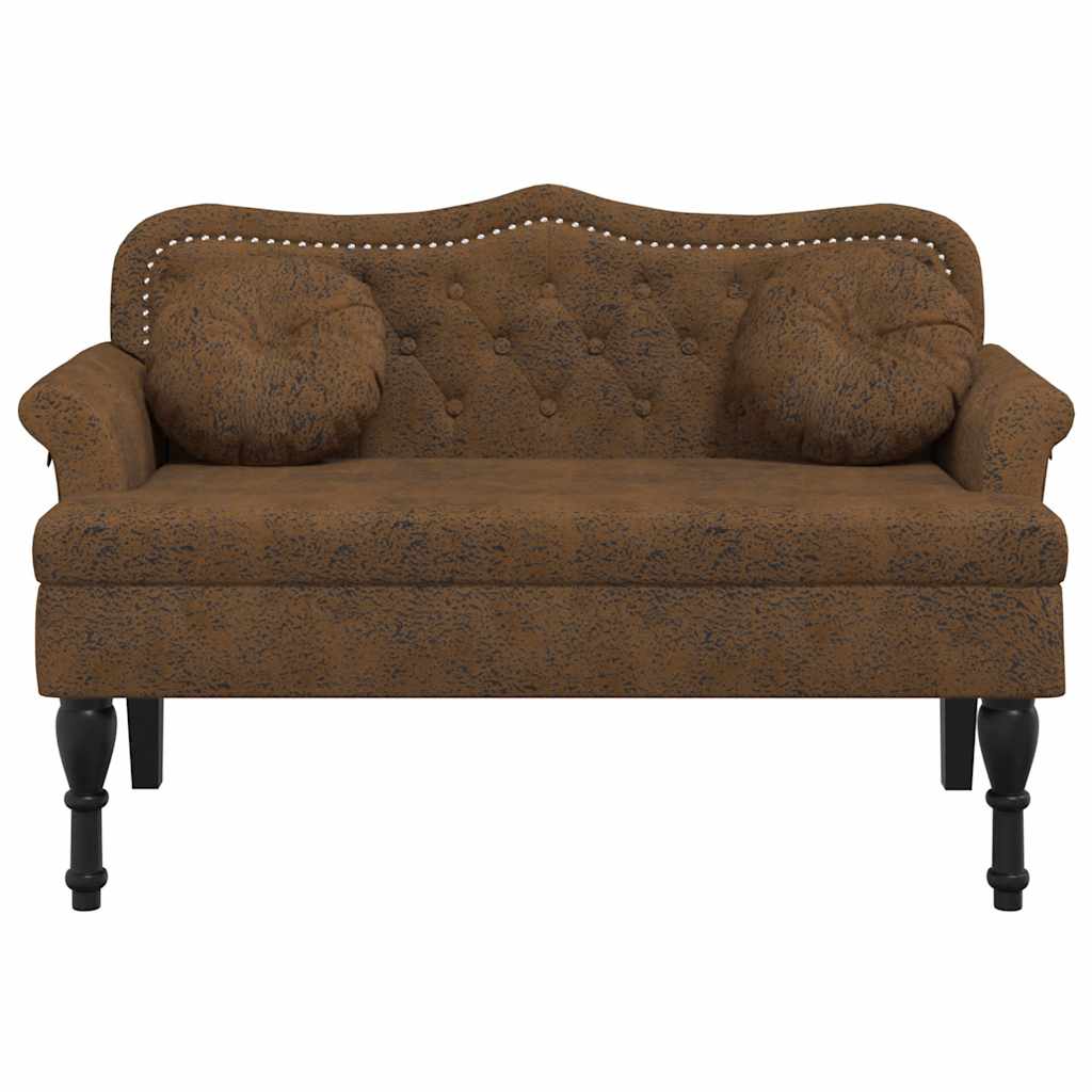 Vidaxl bank met kussens bruin 120,5x65x75 cm kunstsuède