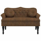 Vidaxl bank met kussens bruin 120,5x65x75 cm kunstsuède