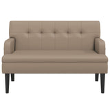 Vidaxl bankje met rugleuning 112x65,5x75 cm kunstleer cappuccinokleur
