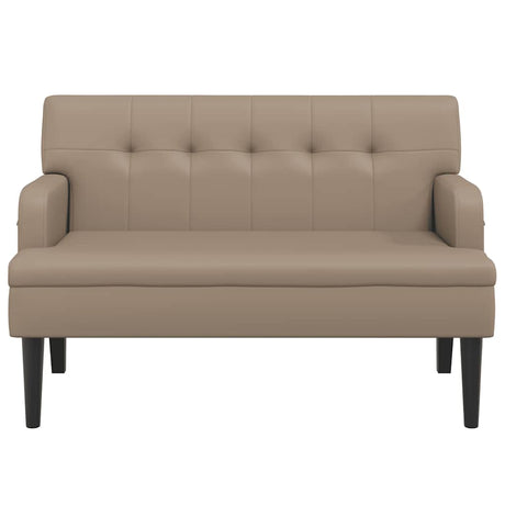 Vidaxl bankje met rugleuning 112x65,5x75 cm kunstleer cappuccinokleur