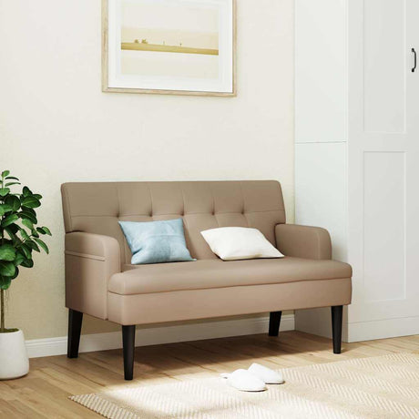 Vidaxl bankje met rugleuning 112x65,5x75 cm kunstleer cappuccinokleur