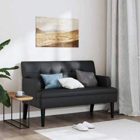 Vidaxl bank met rugleuning zwart 112x65,5x75 cm kunstleer