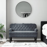 Vidaxl bankje met rugleuning 119,5x64,5x75 cm fluweel donkergrijs