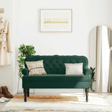 Vidaxl bankje met rugleuning 119,5x64,5x75 cm fluweel donkergroen