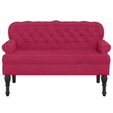 Vidaxl bankje met rugleuning 119,5x64,5x75 cm fluweel wijnrood