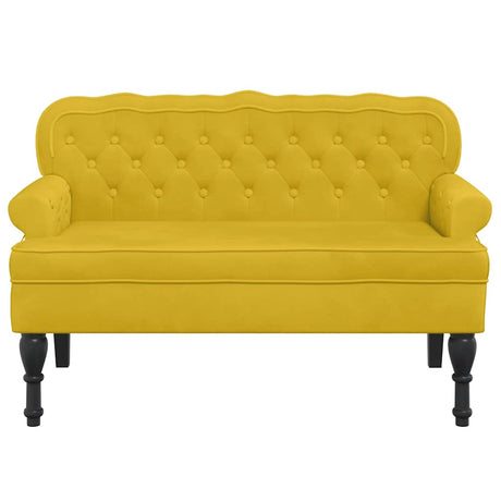 Vidaxl bankje met rugleuning 119,5x64,5x75 cm fluweel geel