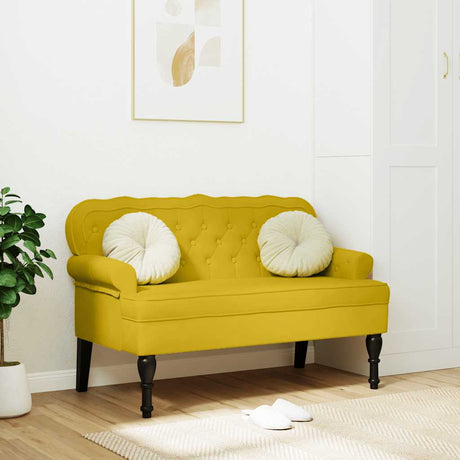 Vidaxl bankje met rugleuning 119,5x64,5x75 cm fluweel geel