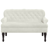 Vidaxl bankje met rugleuning 119,5x64,5x75 cm fluweel crèmekleurig