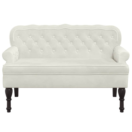 Vidaxl bankje met rugleuning 119,5x64,5x75 cm fluweel crèmekleurig
