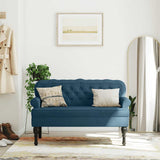 Vidaxl bankje met rugleuning 119,5x64,5x75 cm fluweel blauw
