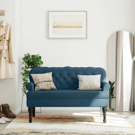 Vidaxl bankje met rugleuning 119,5x64,5x75 cm fluweel blauw