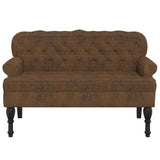 Vidaxl bankje met rugleuning 119,5x64,5x75 cm kunstsuèdeleer bruin