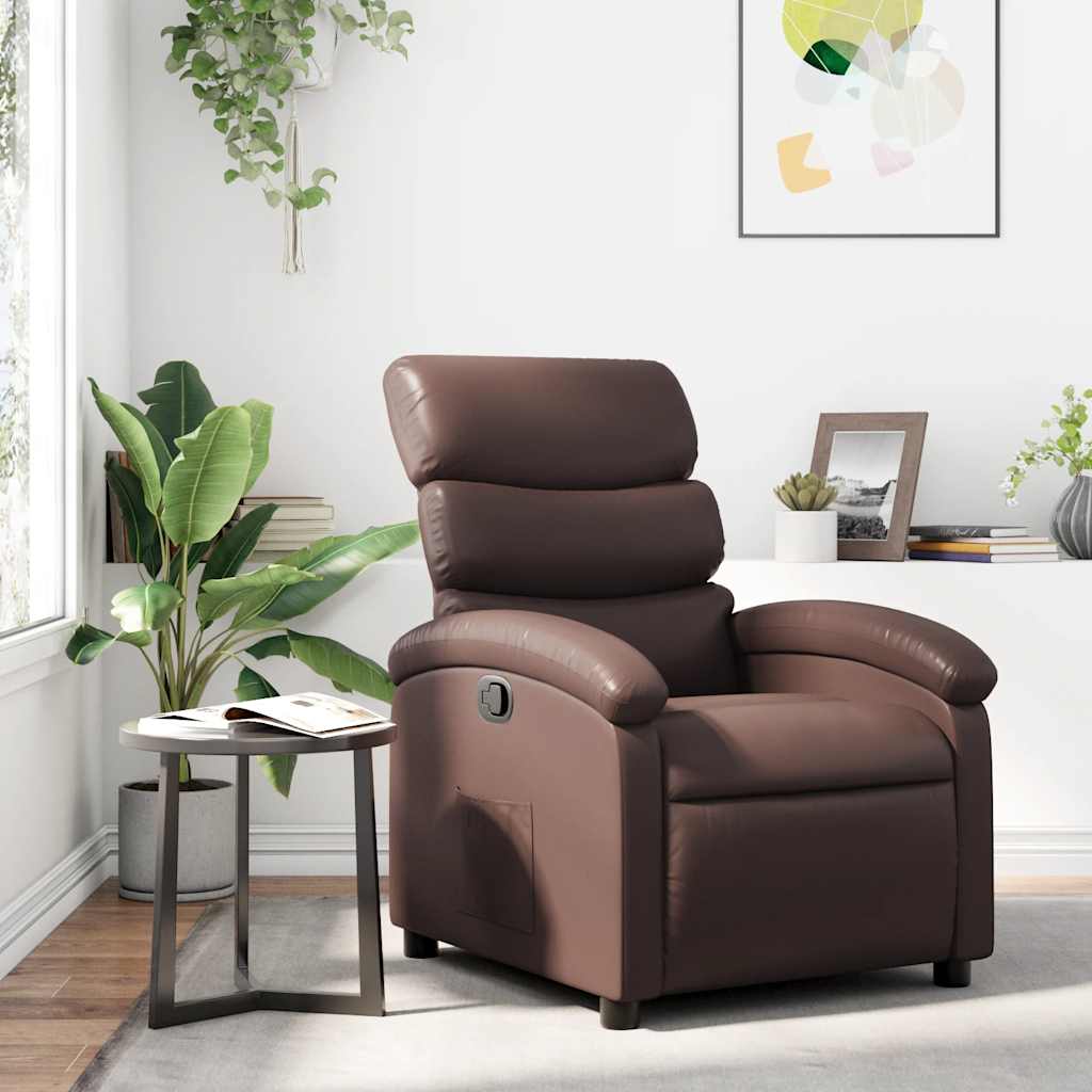 Vidaxl fauteuil verstelbaar kunstleer bruin