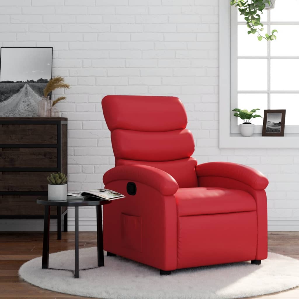 Vidaxl fauteuil verstelbaar kunstleer rood