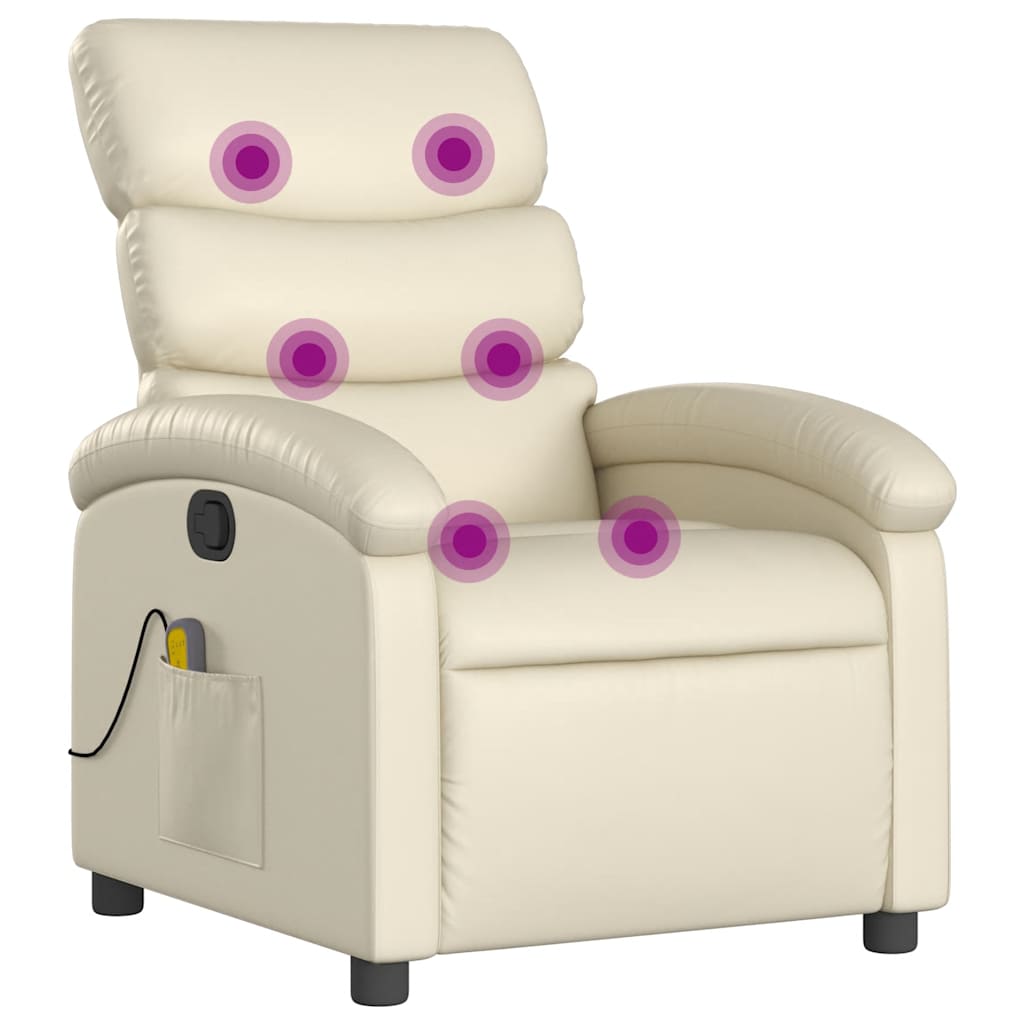 Vidaxl massagestoel verstelbaar kunstleer crème