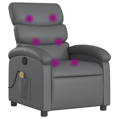 Vidaxl massagestoel verstelbaar kunstleer grijs