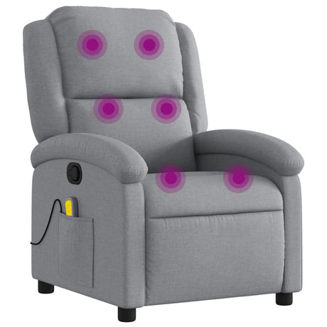 Vidaxl massagestoel verstelbaar stof lichtgrijs