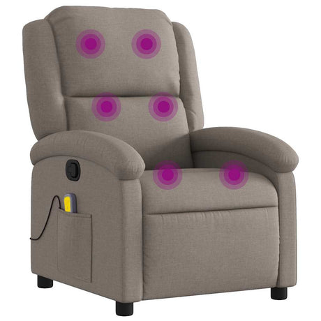 Vidaxl massagestoel verstelbaar stof taupe