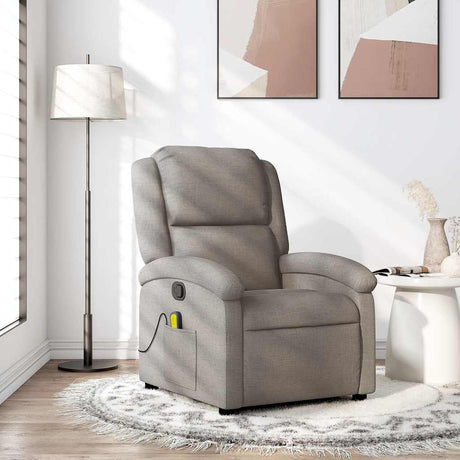 Vidaxl massagestoel verstelbaar stof taupe
