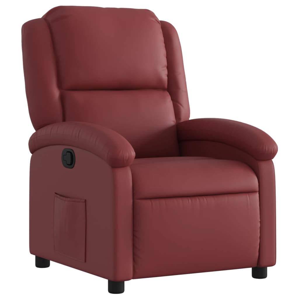 Vidaxl fauteuil verstelbaar kunstleer wijnrood