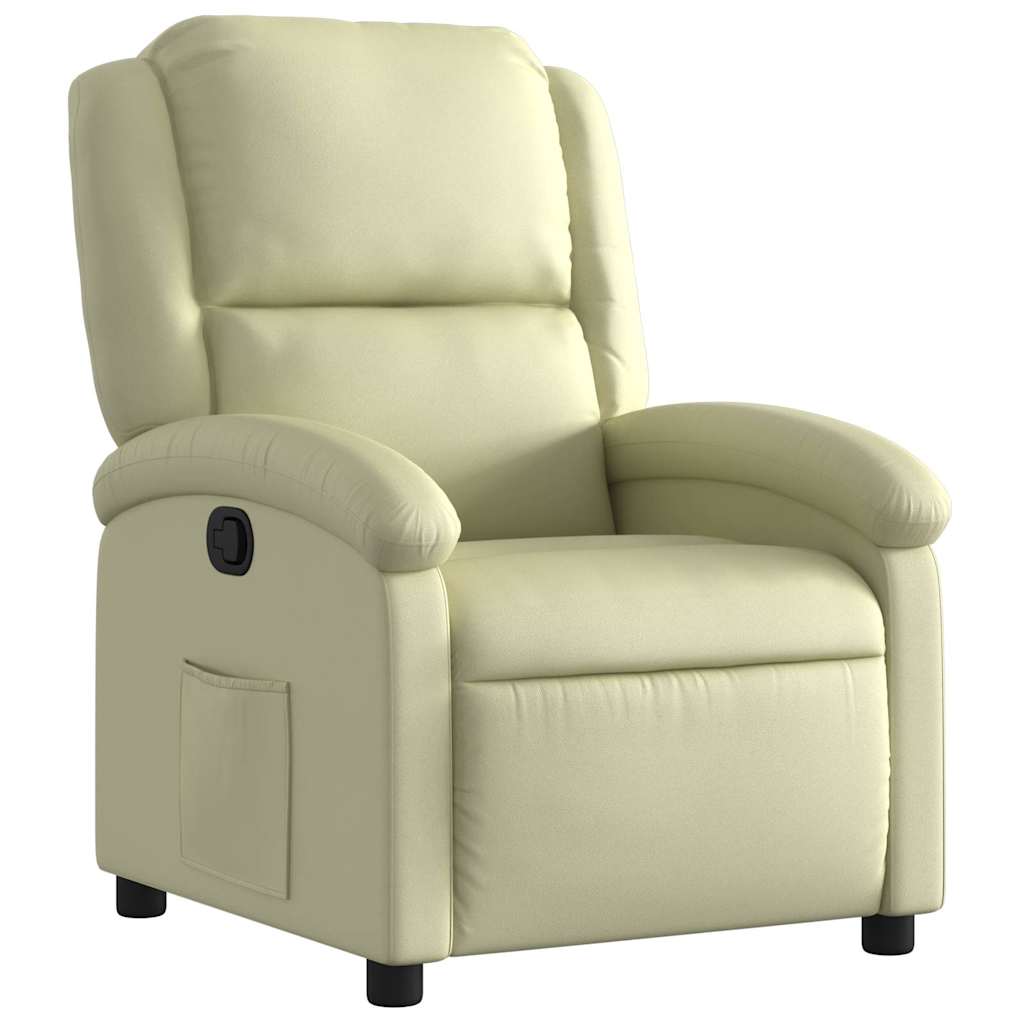 Vidaxl fauteuil echt leer crèmekleurig