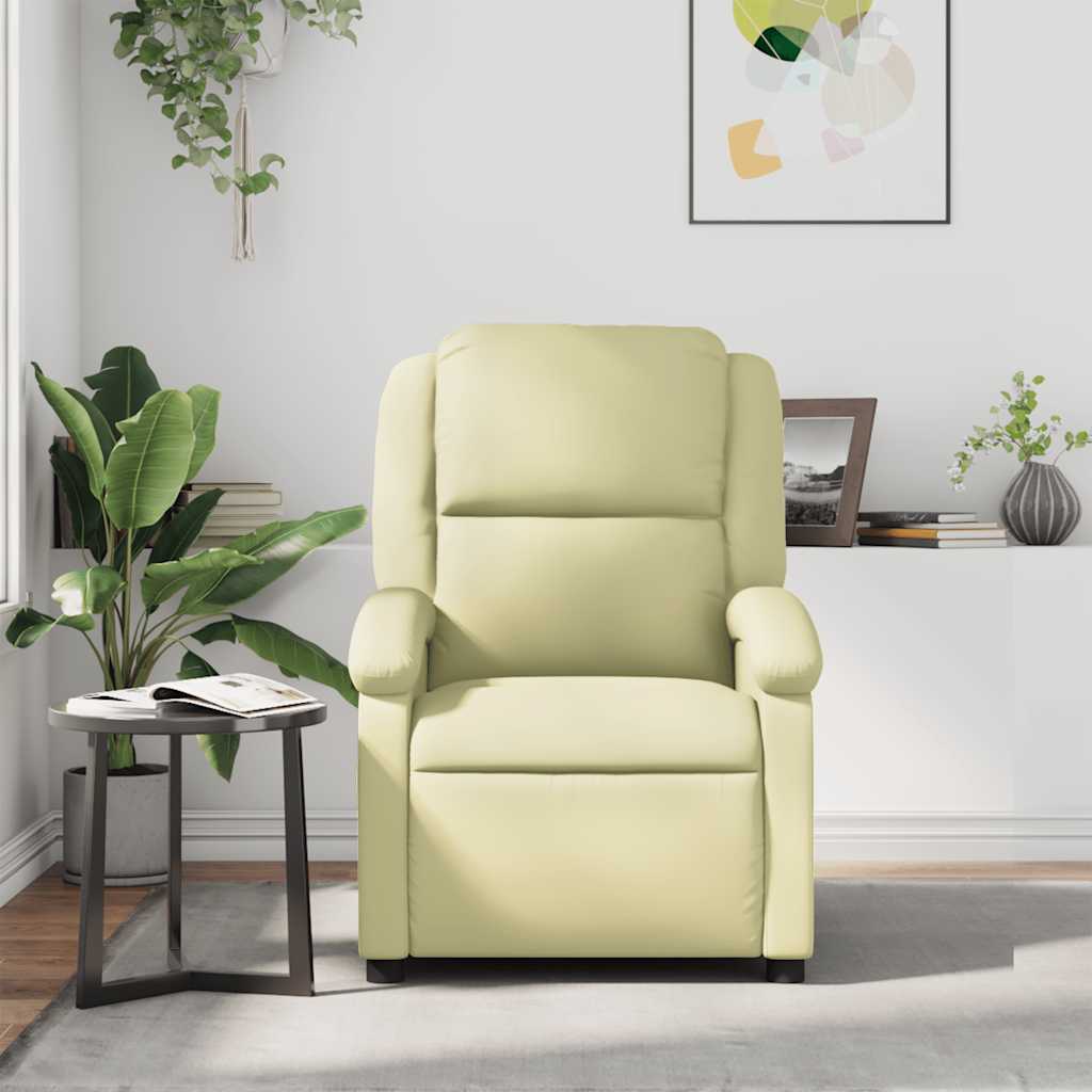 Vidaxl fauteuil echt leer crèmekleurig