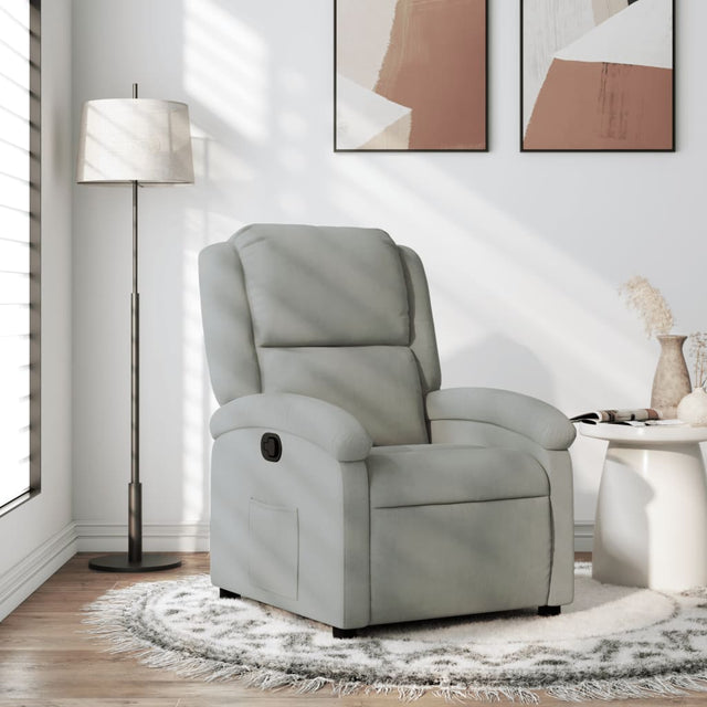 Vidaxl relaxfauteuil lichtgrijs fluweel