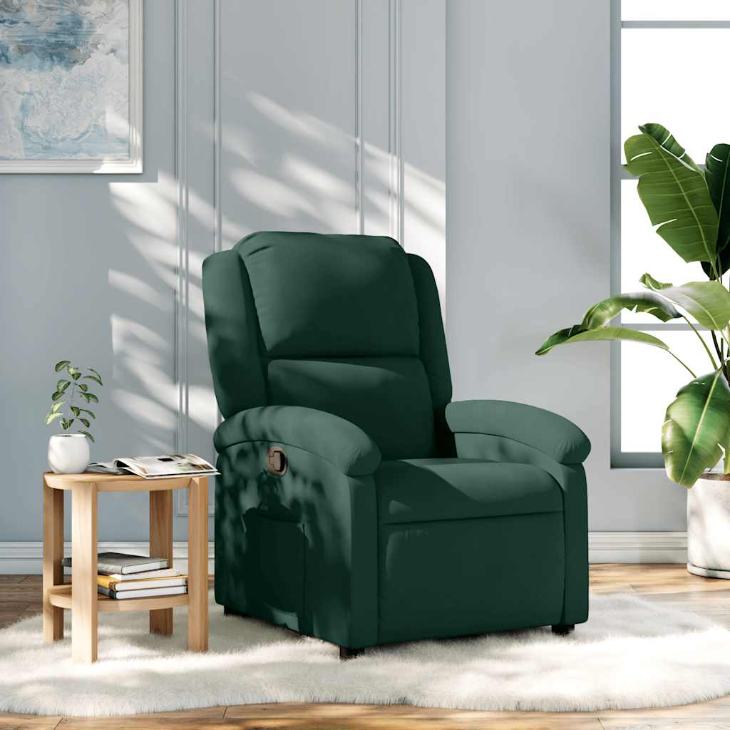 Vidaxl fauteuil verstelbaar fluweel donkergroen
