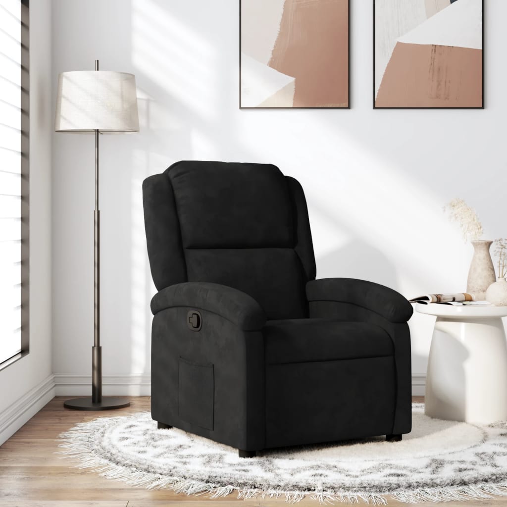 Vidaxl fauteuil verstelbaar fluweel zwart