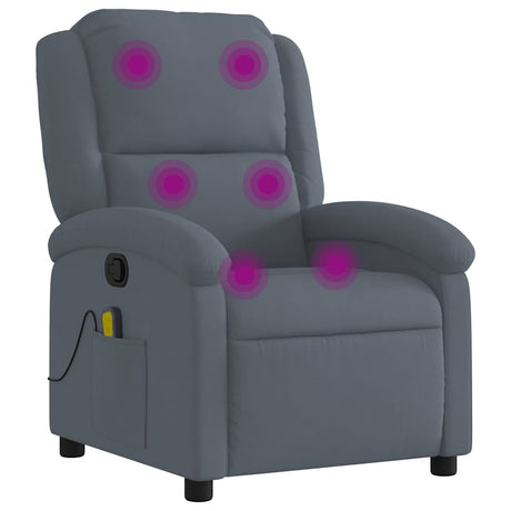 Vidaxl massagestoel verstelbaar fluweel donkergrijs