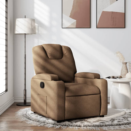 Vidaxl fauteuil verstelbaar stof bruin