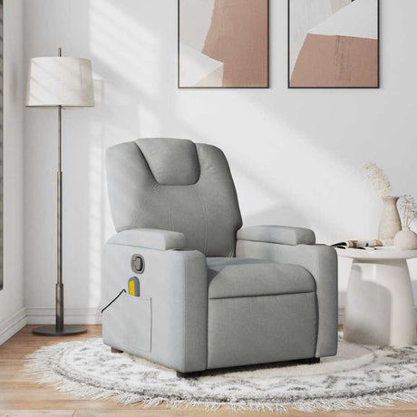 Vidaxl massagestoel verstelbaar stof lichtgrijs