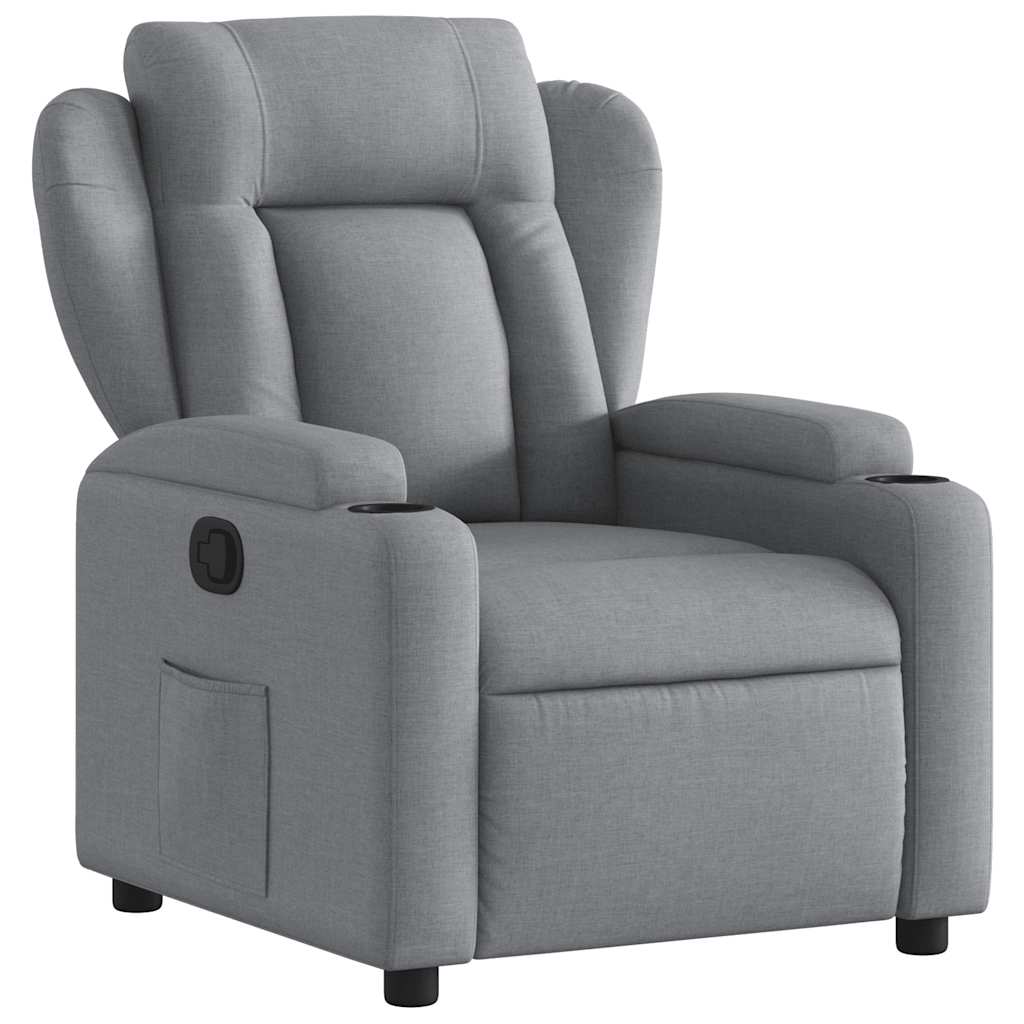Vidaxl fauteuil verstelbaar stof lichtgrijs
