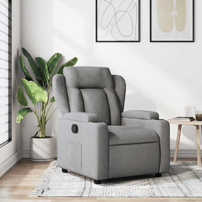 Vidaxl fauteuil verstelbaar stof lichtgrijs