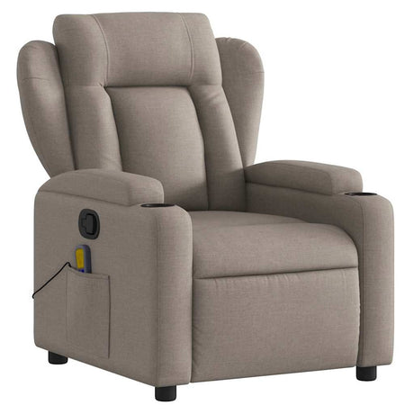 Vidaxl massagestoel taupe stof