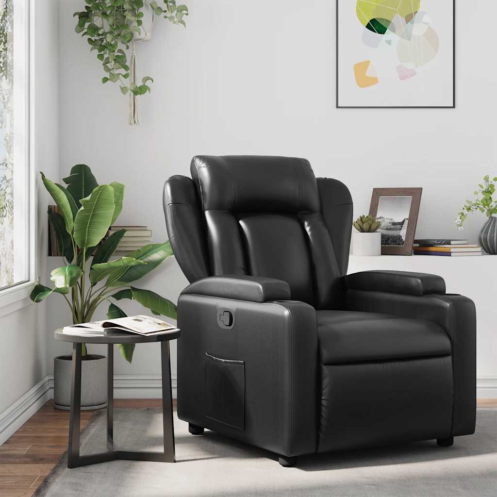 Vidaxl relaxfauteuil zwart kunstleer