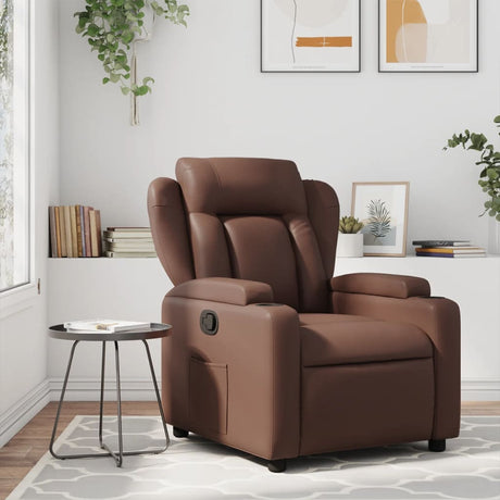 Vidaxl fauteuil verstelbaar kunstleer bruin