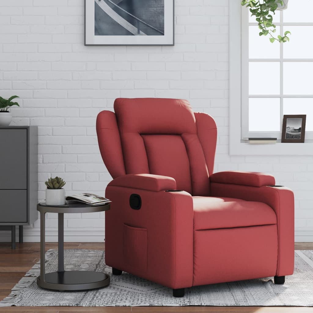 Vidaxl fauteuil verstelbaar kunstleer wijnrood