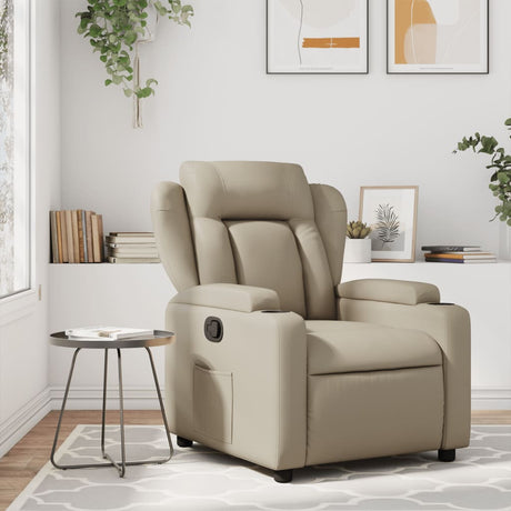 Vidaxl fauteuil verstelbaar kunstleer cappuccinokleurig