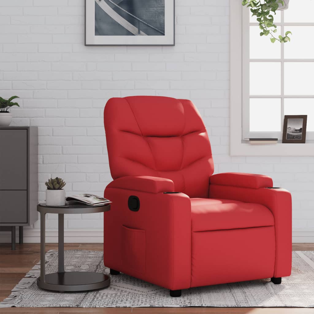 Vidaxl fauteuil verstelbaar kunstleer rood