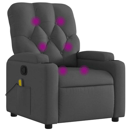 Vidaxl massagestoel verstelbaar stof donkergrijs