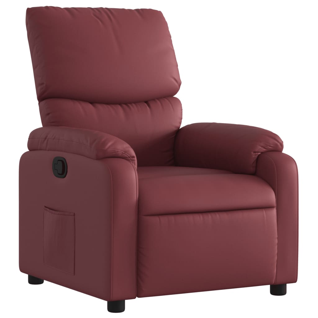 Vidaxl fauteuil verstelbaar kunstleer wijnrood
