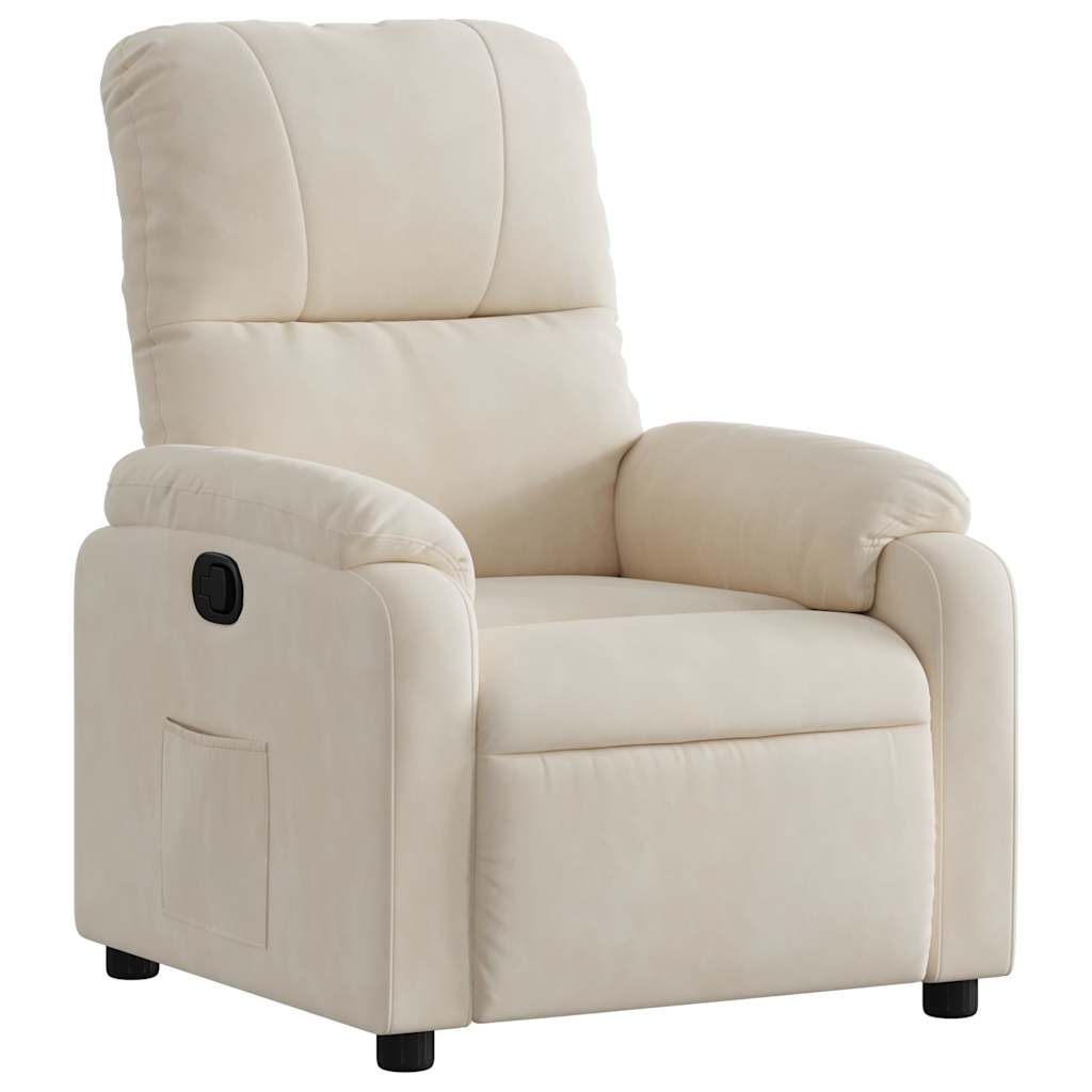 Vidaxl fauteuil verstelbaar microvezelstof beige