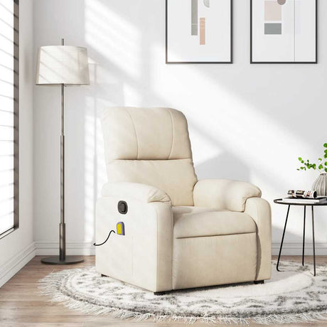 Vidaxl massagestoel microvezelstof beige