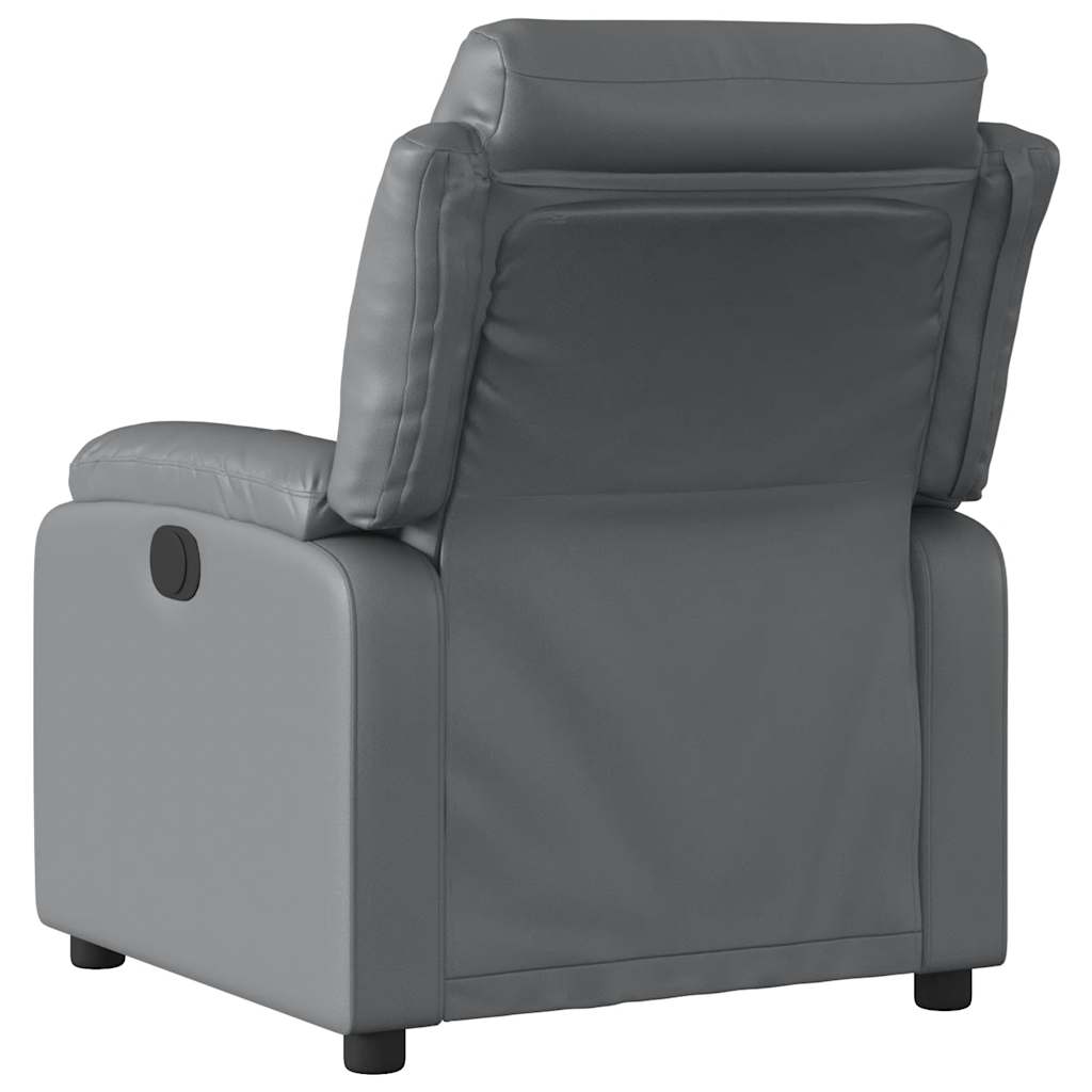 Vidaxl fauteuil verstelbaar kunstleer grijs